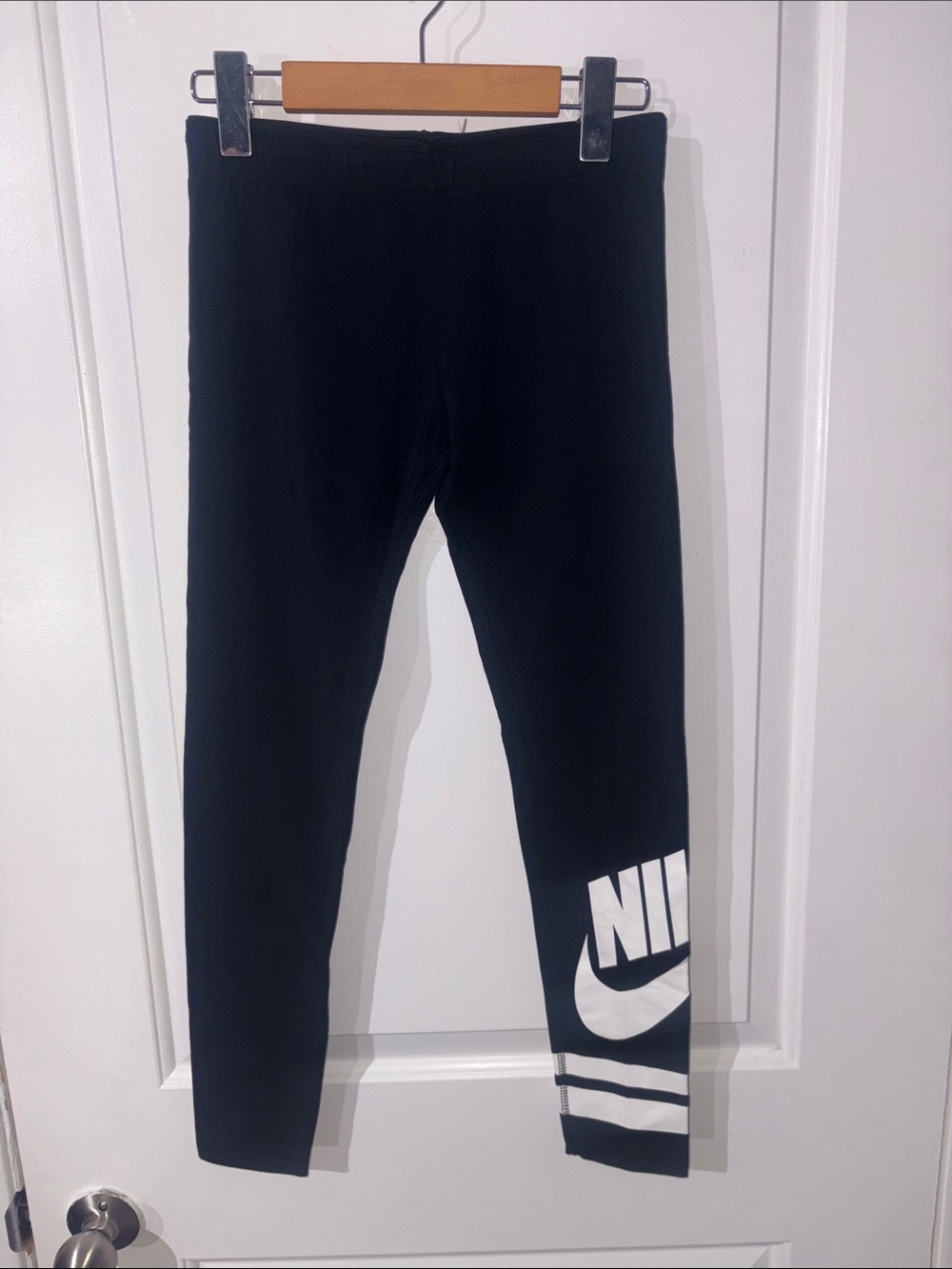 Nike Black Leggings with White Logo Accent